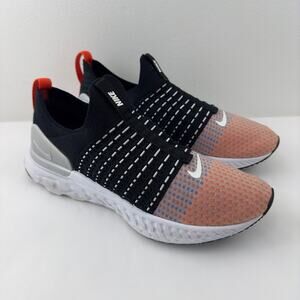 Nike React Phantom‎ Run Flyknit 2 slip on black and orange running shoes